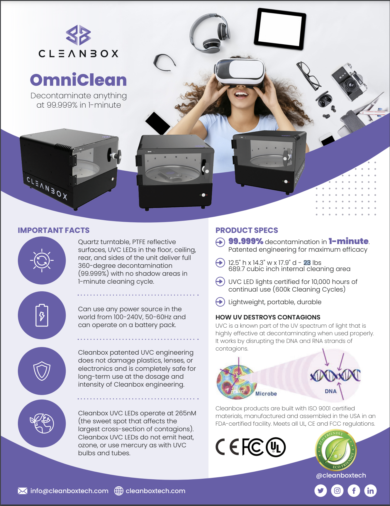 Cleanbox OmniClean product specifications document